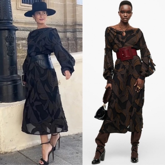 Zara Dress Women Small Limited Edition Studio Store Collection Maxi Midi E - Picture 2 of 16